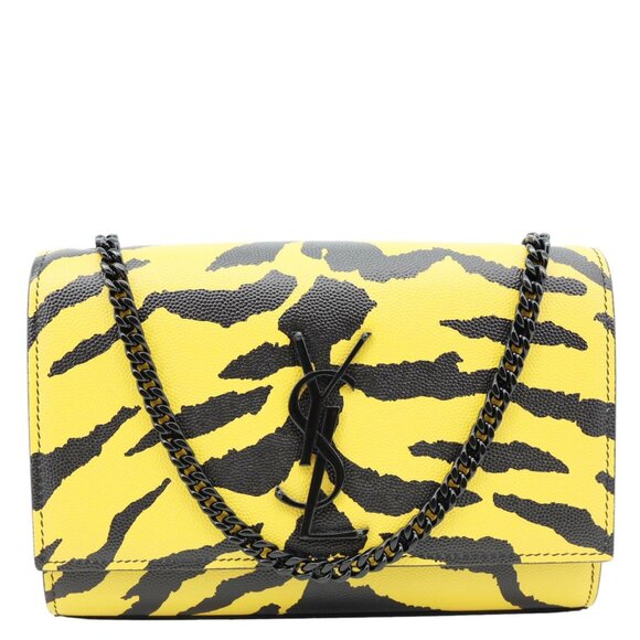 Yves Saint Laurent  Classic Kate Zebra Print Leather Crossbody Bag Yellow - Picture 1 of 13